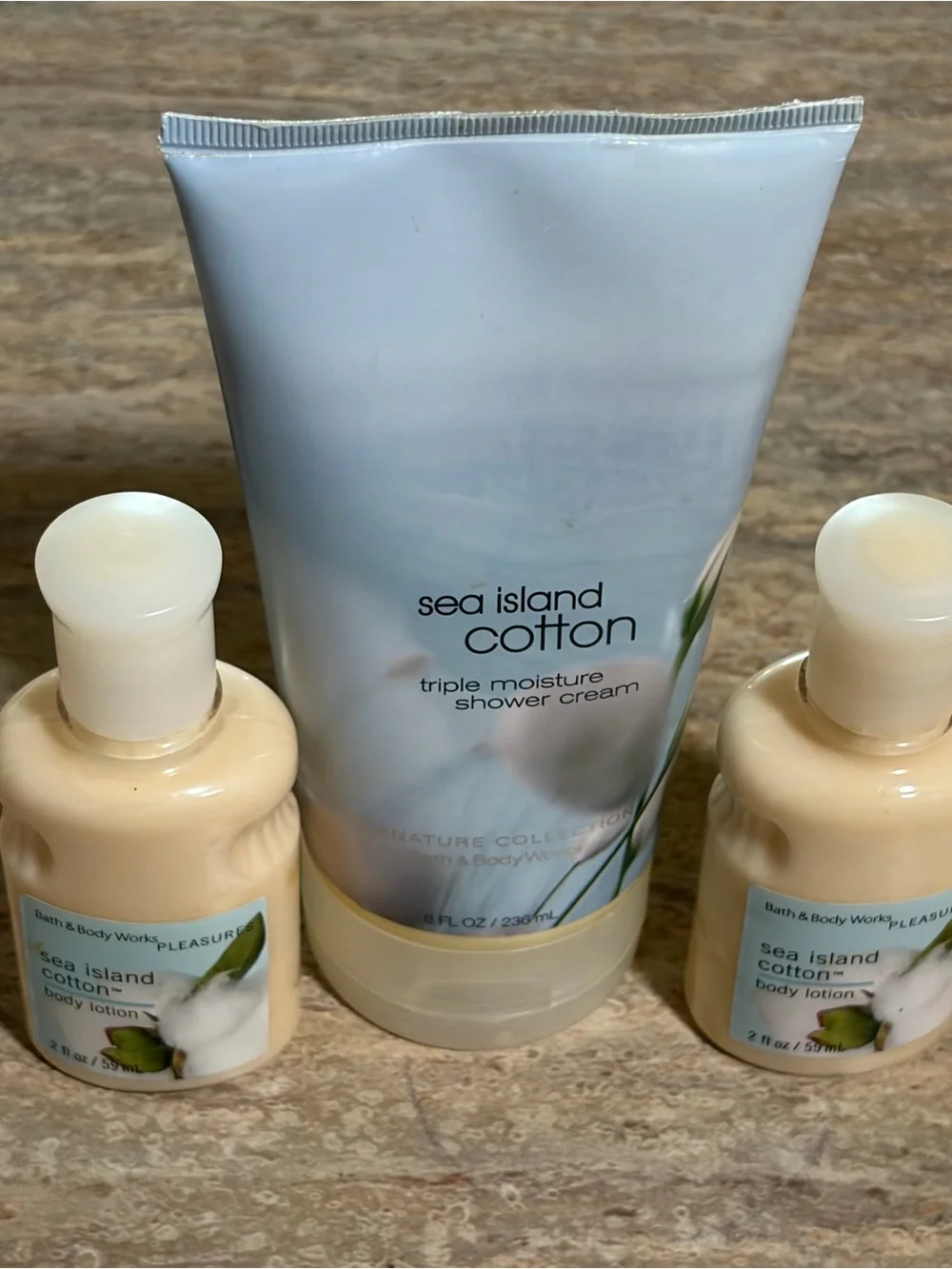 Bath & Body Works Discontinued Sea Island Cotton Body Lotions & Shower Cream Set
